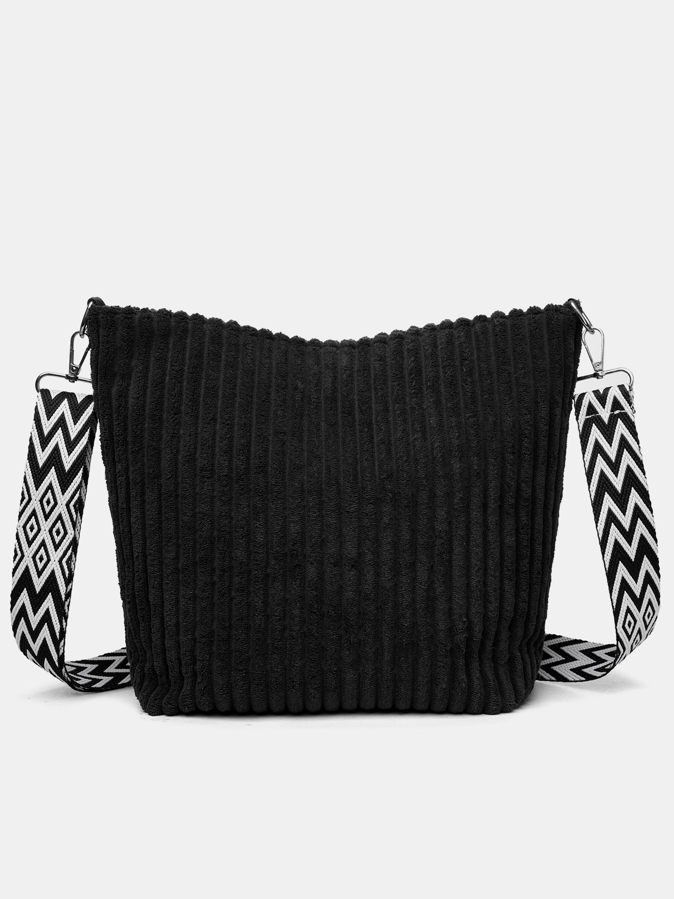 Corduroy Solid Color Crossbody with Removable Strap